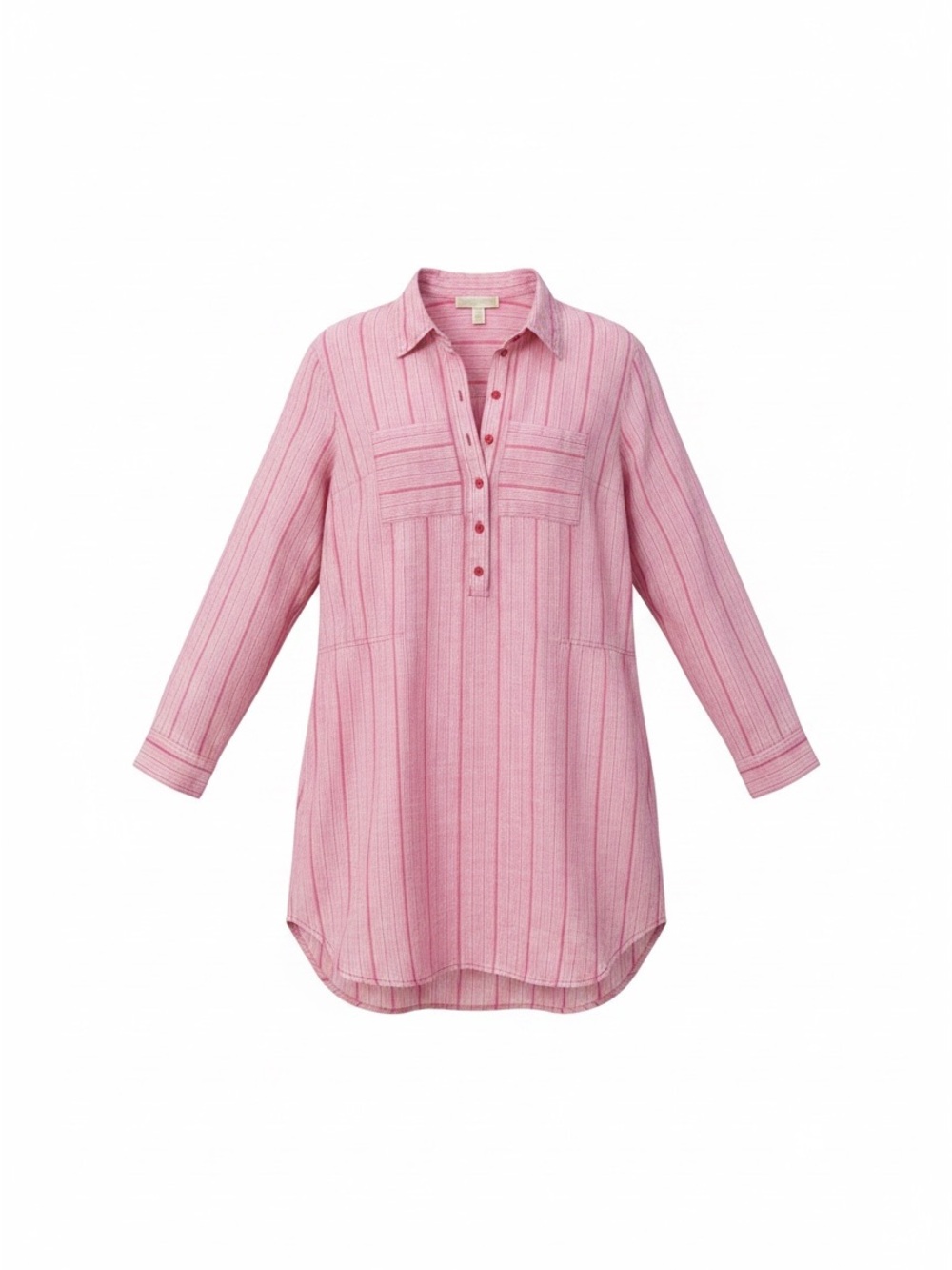 🩷Michael Kors Pink Striped Button-Front Tunic